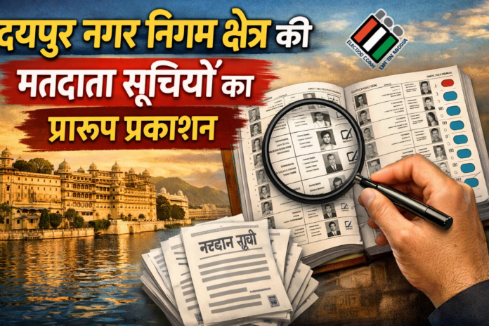उदयपुर नगर निगम क्षेत्र की मतदाता सूचियों का प्रारूप प्रकाशन सूचना