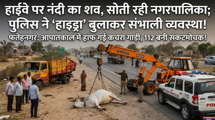 फतेहनगर नगरपालिका की खुली पोल: आपातकाल में हांफ गई कचरा गाड़ी, 112 की टीम बनी संकटमोचक!