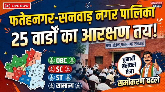 फतहनगर-सनवाड़ नगर पालिका में 25 वार्डों का आरक्षण तय