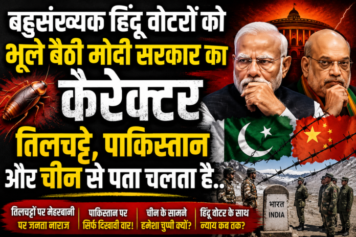 बहुसंख्यक हिंदू वोटरों को भूले बैठी मोदी सरकार का कैरेक्टर तिलचट्टे,पाकिस्तान और चीन से पता चलता है...